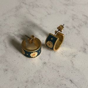 Madewell Daisy Delight Enamel Small Hoop Earrings